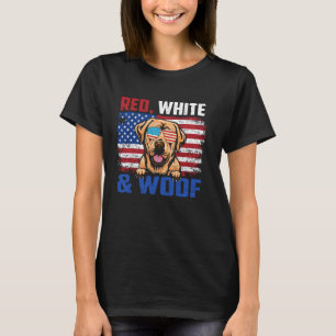 Red White And Woof Red Labrador Dog Lover USA 4th T-Shirt