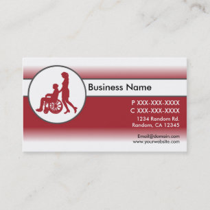 Red white assisted living business cards