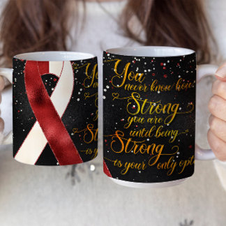 Red White Awareness Ribbon Mug Design