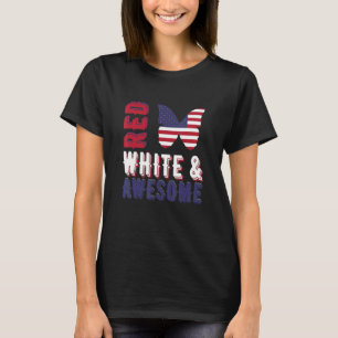 Red White & Awesome Happy 4th Of July American T-Shirt