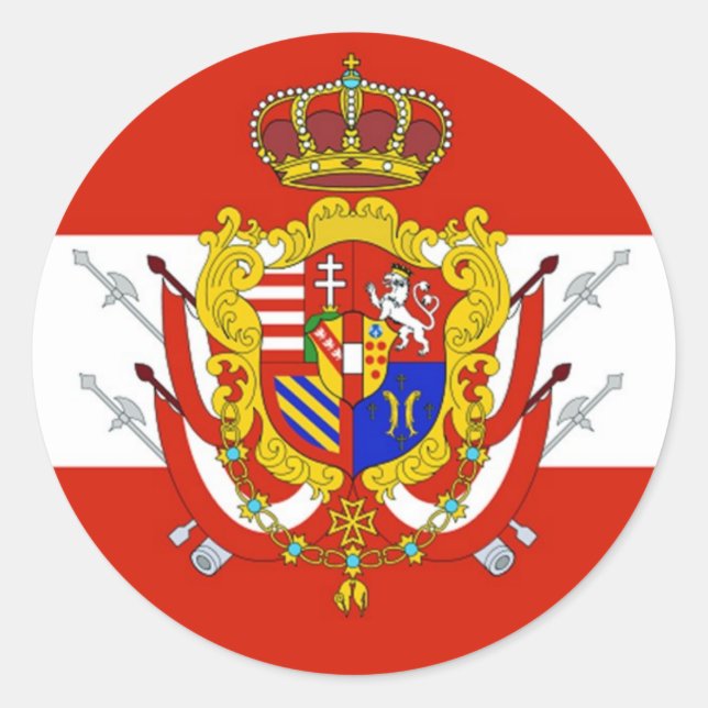 Red White Banner Grand Duchy of Tuscany Classic Round Sticker (Front)