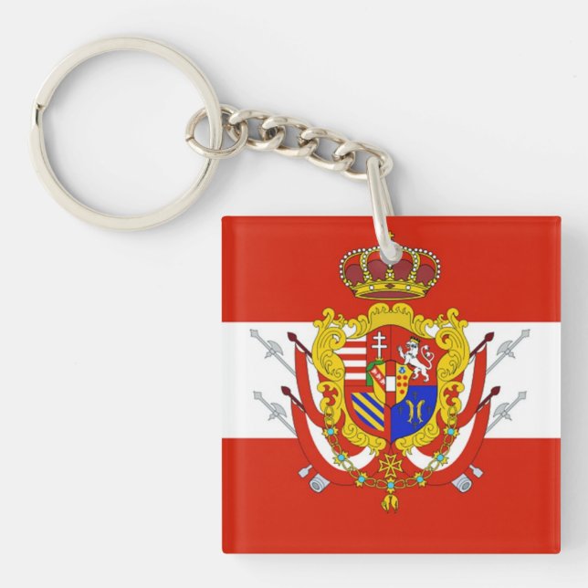 Red White Banner Grand Duchy of Tuscany Key Ring (Front)