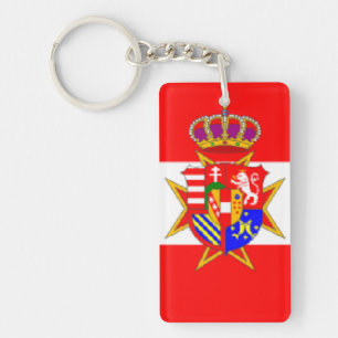 Red White Banner Grand Duchy of Tuscany Key Ring
