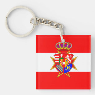 Red White Banner Grand Duchy of Tuscany Key Ring