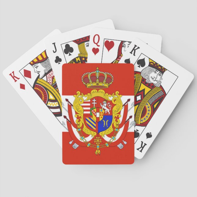 Red White Banner Grand Duchy of Tuscany Playing Cards (Back)
