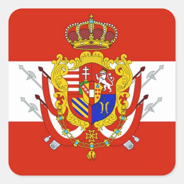 Red White Banner Grand Duchy of Tuscany Square Sticker (Front)