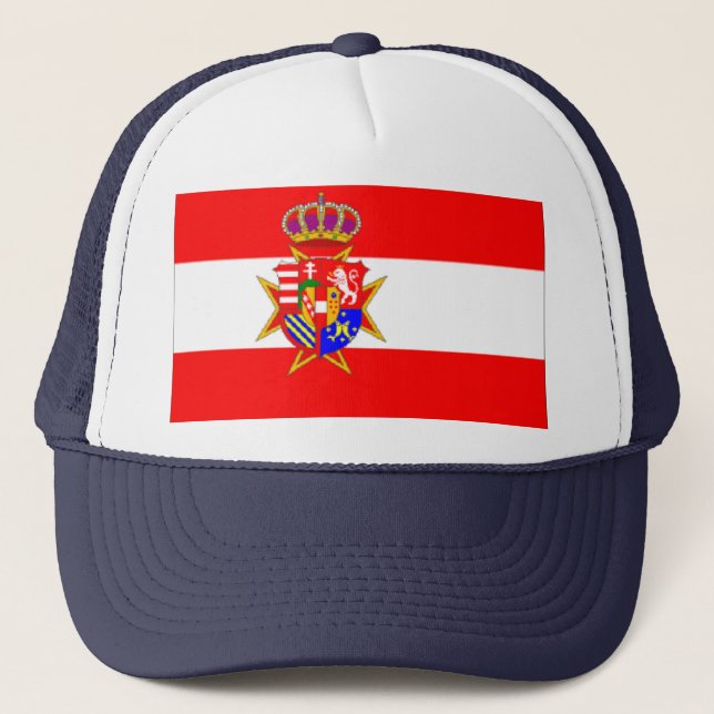 Red White Banner Grand Duchy of Tuscany Trucker Hat (Front)