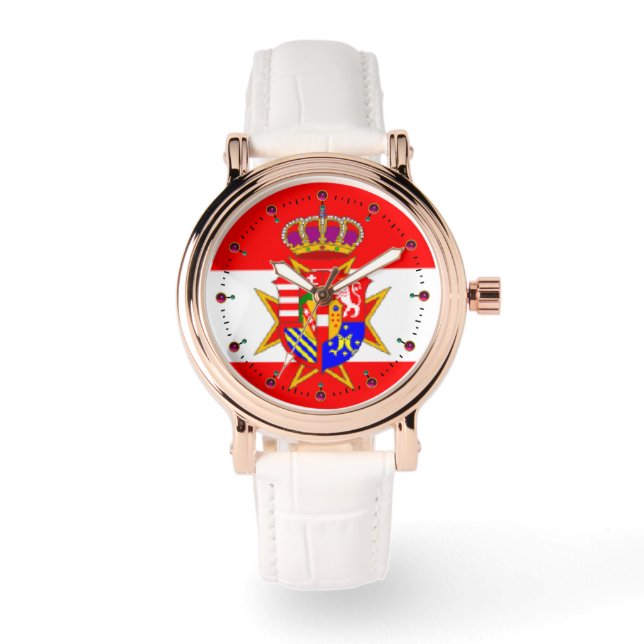 Red White Banner Grand Duchy of Tuscany Watch (Front)