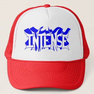 Red/White Baseball Cap with Blue Intense Logo