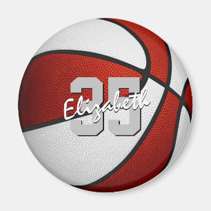 red white basketball team party favours magnet