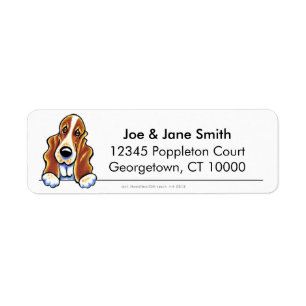 Red White Basset Hound Clean & Simple