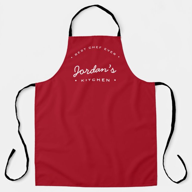 Red White Best Chef ever Custom Your Kitchen  Apron (Front)