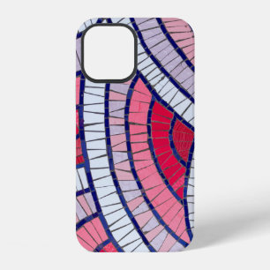 Red, white, black, and pink abstract artwork iPhone 12 case