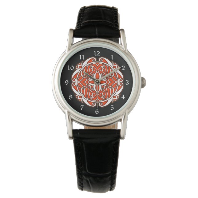 Red White Black Celtic Cross Watch (Front)