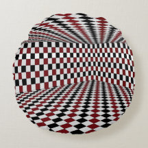 Red White Black Chequered Room High Contrast