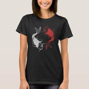 Red White Black Chinese Carp Asian Japanese Koi Fi T-Shirt