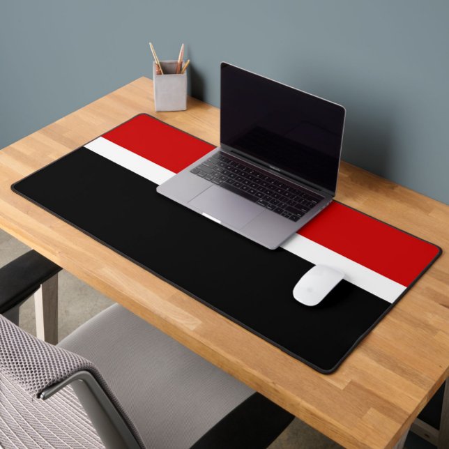 Red White Black Colour Block Style Design  Desk Mat (Creator Uploaded)