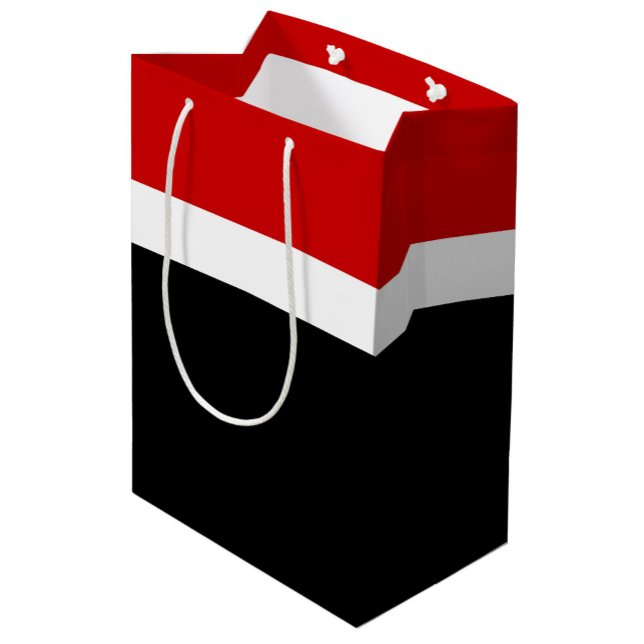 Red White Black Colour Block Style Design  Medium Gift Bag (Creator Uploaded)