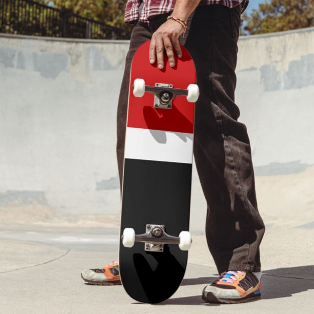 Red White Black Colour Block Style Design  Skateboard (Creator Uploaded)