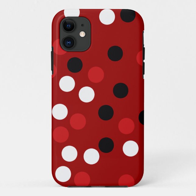 red white black dots pattern Case-Mate iPhone case (Back)
