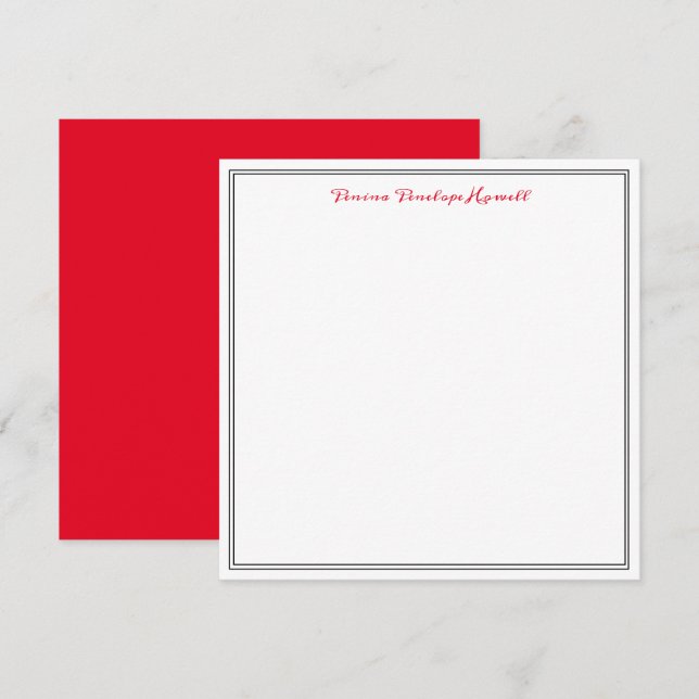 Red, White & Black Elegant Modern Professional Thank You Card (Front/Back)