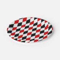 Red White Black Harlequin Diamond Pattern