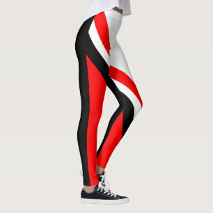 Red White Black Leggings