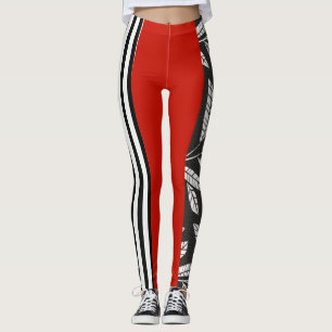 RED WHITE & BLACK LEGGINGS