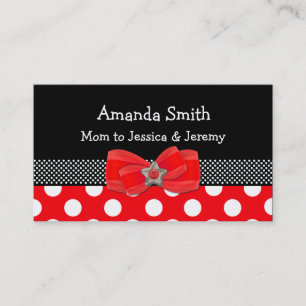 Red, White, & Black Polka Dot Mummy Card