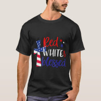 Red White Blessed American Jesus Cross Christian 4