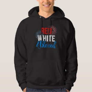 Red white blessed for Independence day on 4th of J Hoodie
