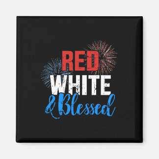 Red White Blessed For Independence Day On 4th Of J Magnet