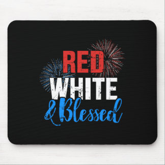 Red White Blessed For Independence Day On 4th Of J Mouse Mat