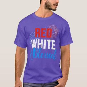 Red white blessed for Independence day on 4th of J T-Shirt
