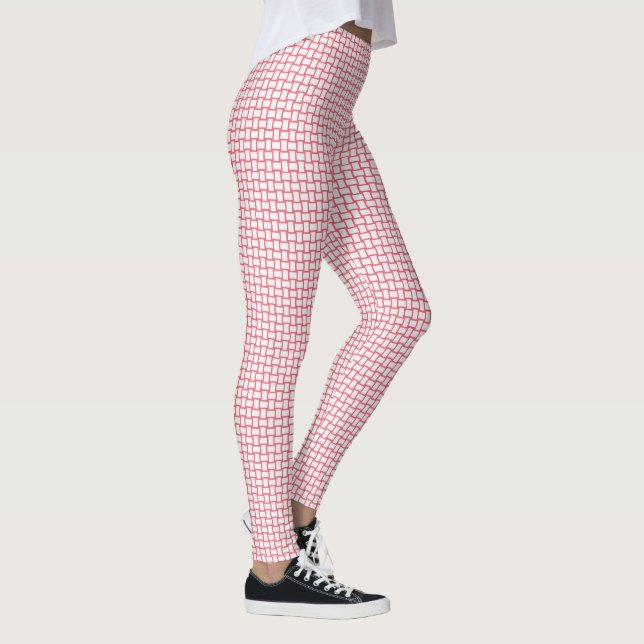 Red White Block Pattern Leggings (Right)