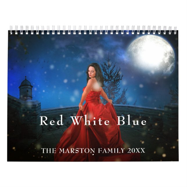 Red White Blue 12-Calendar Calendar (Cover)