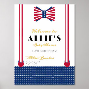 Red White Blue 4th July Baby Shower Welcome Sign