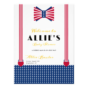 Red White Blue 4th July Baby Shower Welcome Sign