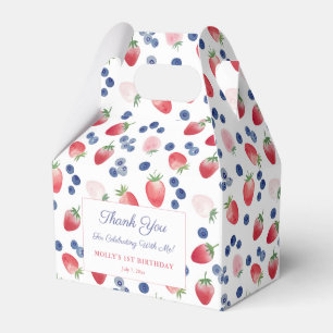 Red White Blue 4th July Summer 1st Birthday Party Favour Box