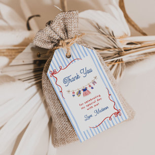 Red, White & Blue 4th of July 1st Birthday Gift Tags