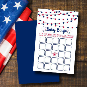 Red, White & Blue 4th Of July Baby Shower Bingo