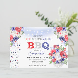 Red White & Blue 4th of July BBQ Invitation