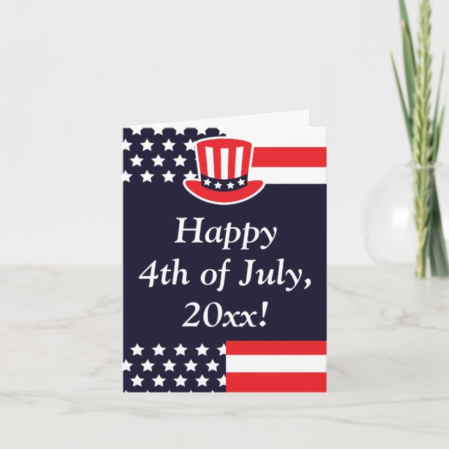 Red, White & Blue 4th of July Greeting Card (Front)