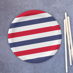 Red White Blue 4th Of July Paper Plate