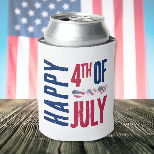 Red White Blue 4th Of July Party Can Cooler