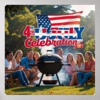 Red, White & Blue 4th of July Scene