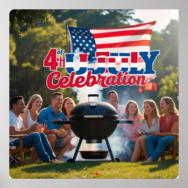  Red, White & Blue 4th of July Scene Poster (Front)