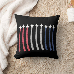 Red White Blue Air Force Flyover 4th Of July Cushion