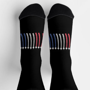 Red White Blue Air Force Flyover Patriotic Socks