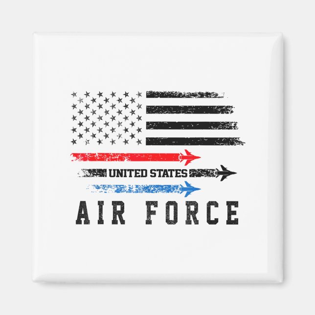 Red White Blue Air Force Flyover Proud American In Magnet (Front)